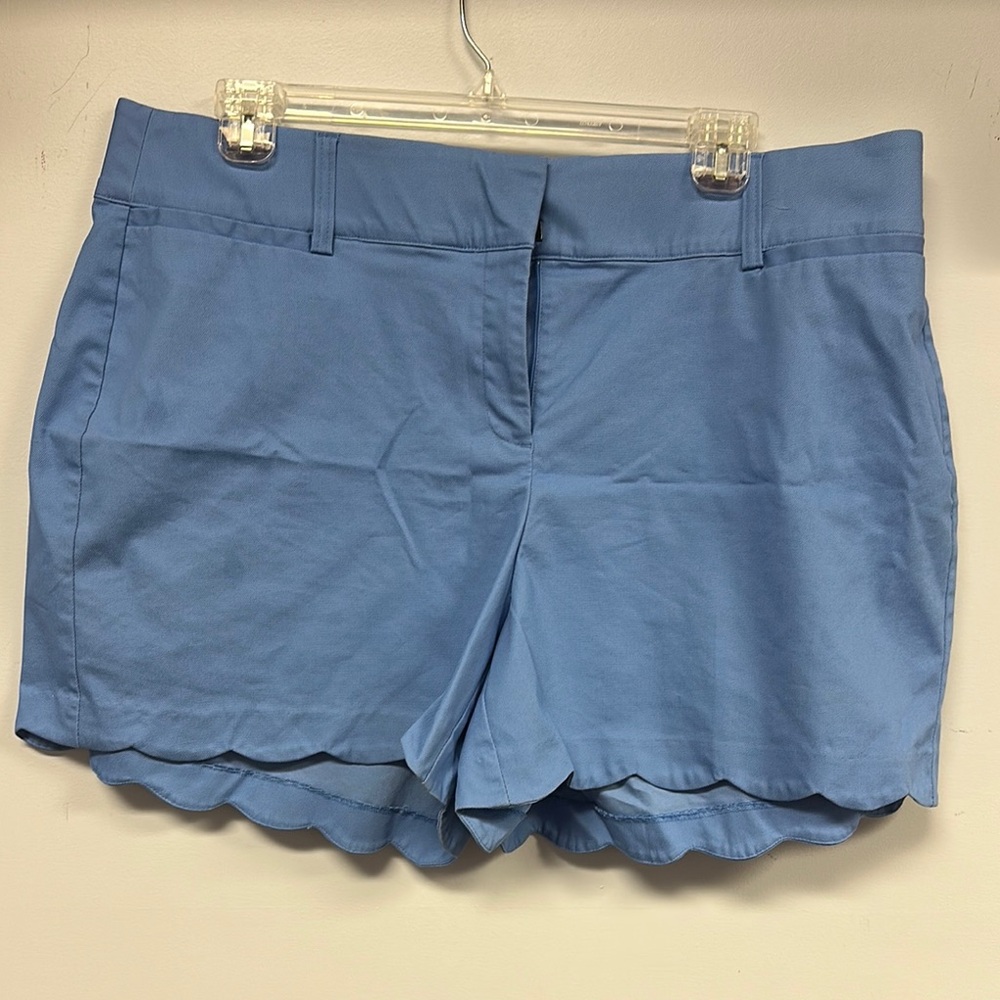 Lane Bryant High Waist Blue Shorts with Scalloped Hem size 20